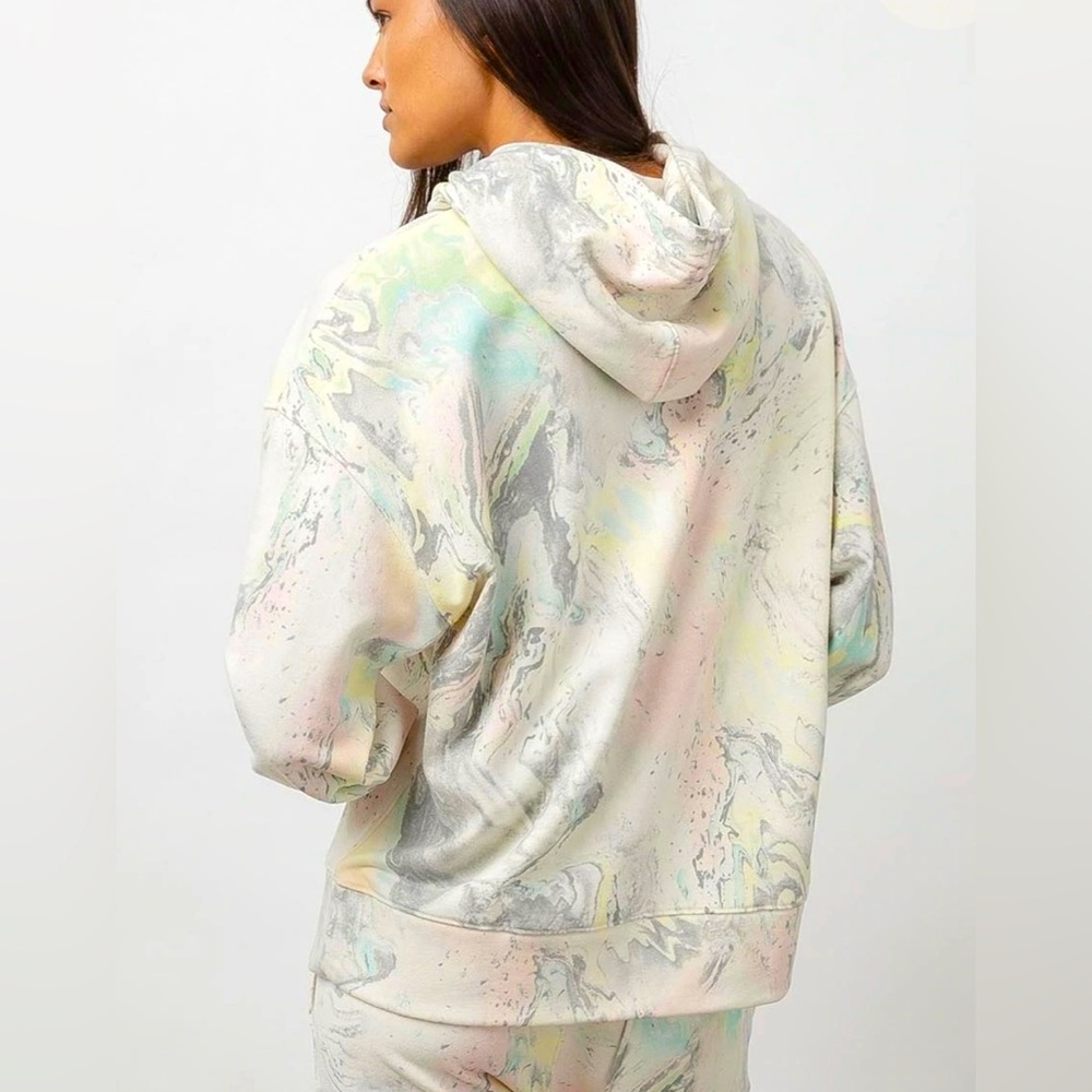 RAILS MAREN HOODIE IVORY PASTEL MARBLE NWOT SIZE M $188 - Picture 2 of 11